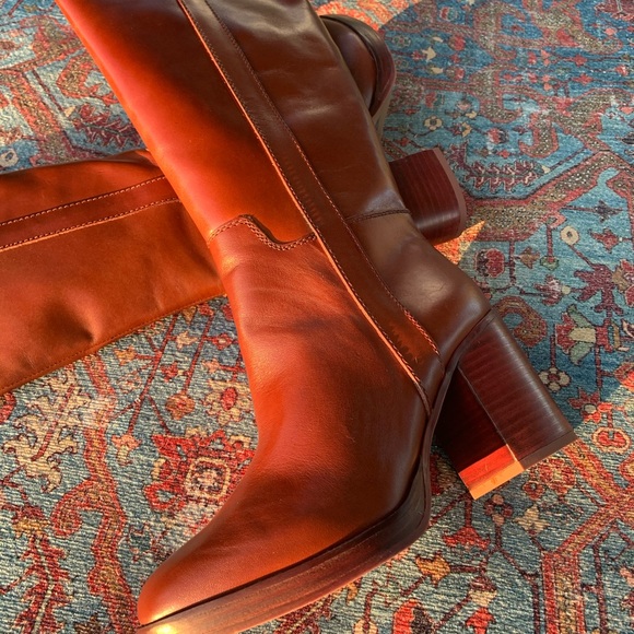 SOLD Franco Sarto | NWT Cognac brown leather boots - Picture 8 of 9